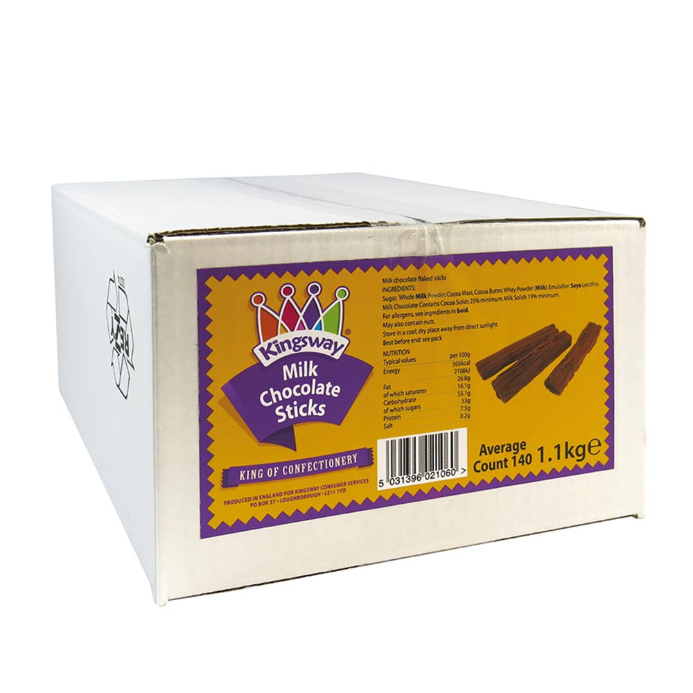 Kingsway Milk Chocolate Sticks 1.1kg - 140 Count *BBD END 12/26*