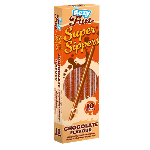 Rose Chocolate Super Sippers (10 Straws) - 12 Count