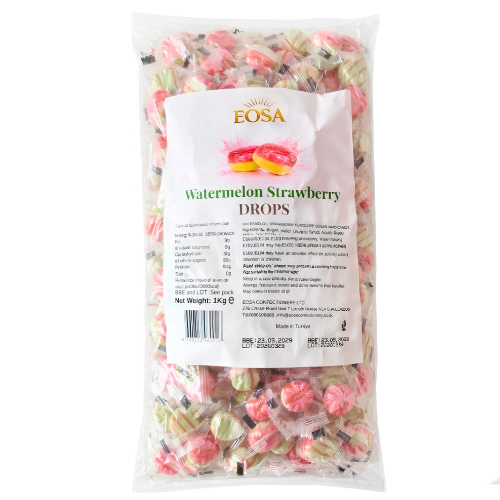 Eosa Strawberry & Watermleon Drops Hard Boiled Candy - 1kg