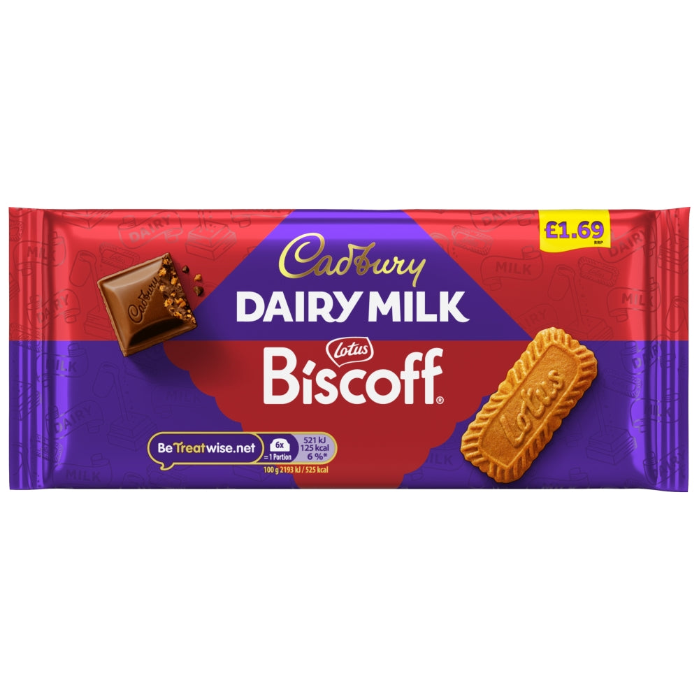 Cadbury Dairy Milk With Lotus Biscoff Chocolate Bar 95g PMP £1.69 - 21 Count