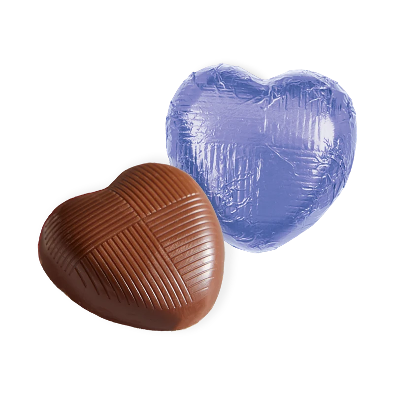 Whitakers Lilac Foiled Chocolate Hearts - 1kg