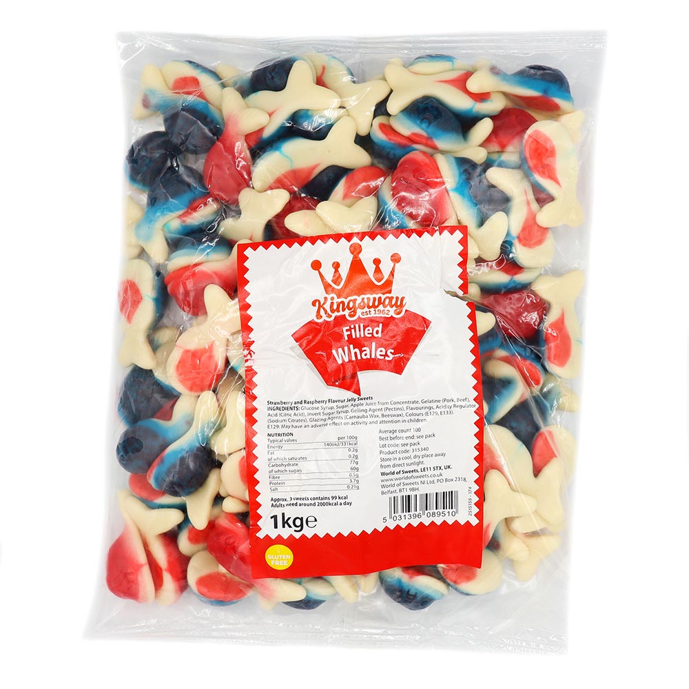 Kingsway Jelly Filled Whales - 1kg