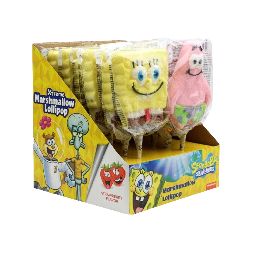 Spongebob Squarepants Candy Marshmallow Pops 45g - 12 Count