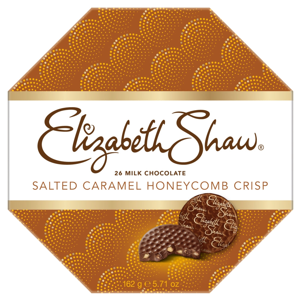 Elizabeth Shaw Milk Chocolate Salted Caramel Honeycomb Crisp 162g - 8 Count