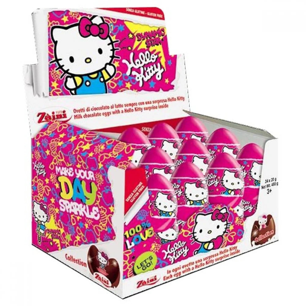 Zaini Chocolate Hello Kitty Surprise Eggs 20g - 24 Count