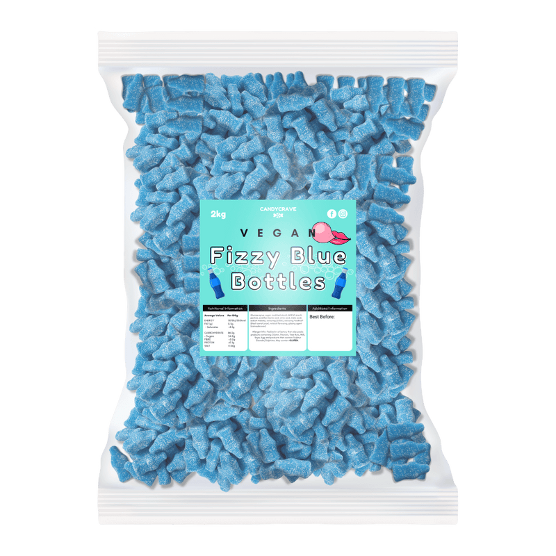 Candycrave Vegan Fizzy Blue Bottles - 2kg
