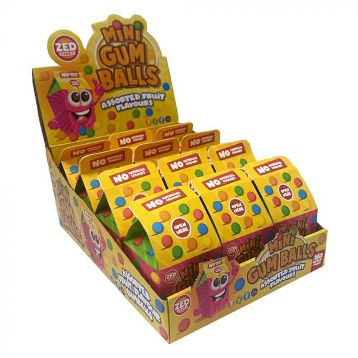 Zed Candy Mini Gumball Cartons - 12 Count