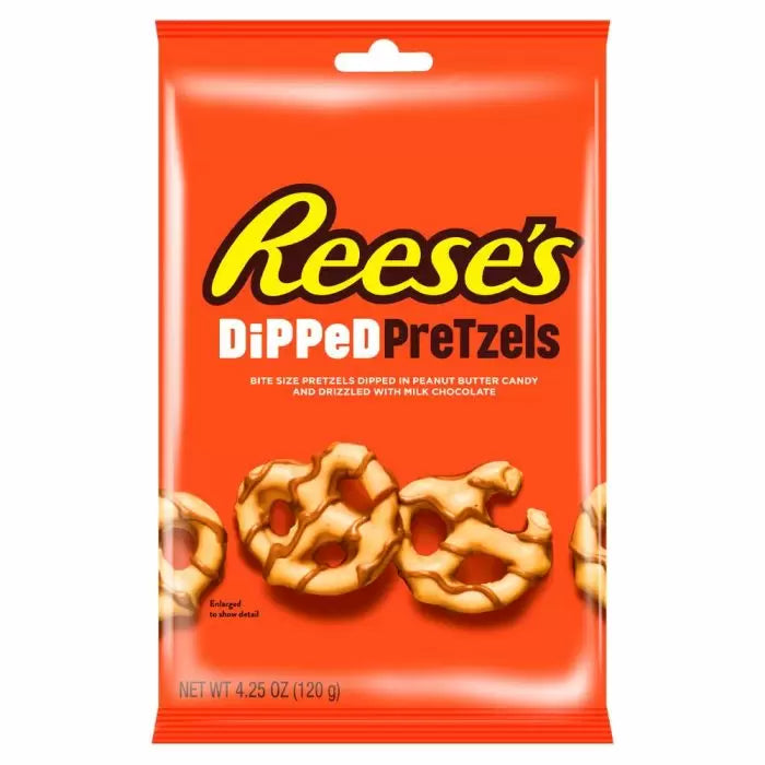 Reeses Dipped Chocolate Peanut Butter Pretzels 120g - 12 Count