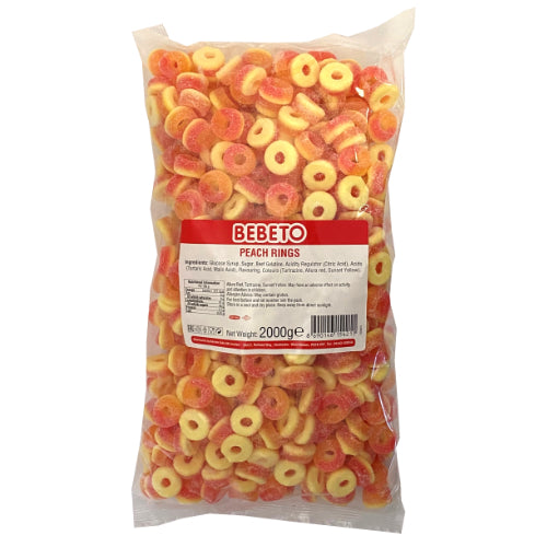Bebeto Halal Sour Peach Rings - 2kg