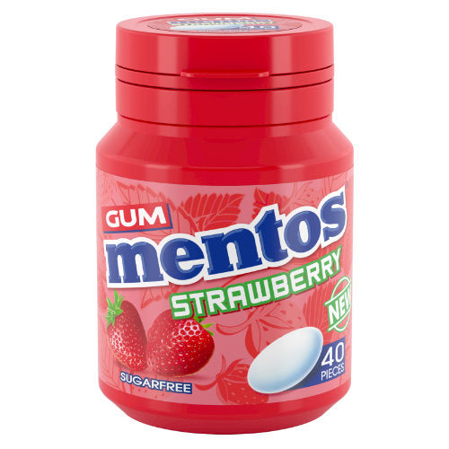 Mentos Gum Strawberry Sugar Free - 6x40 Pieces