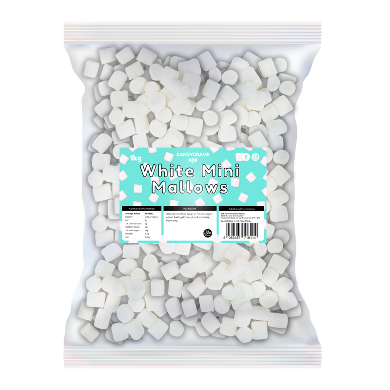 Candycrave White Mini Mallows - 1kg