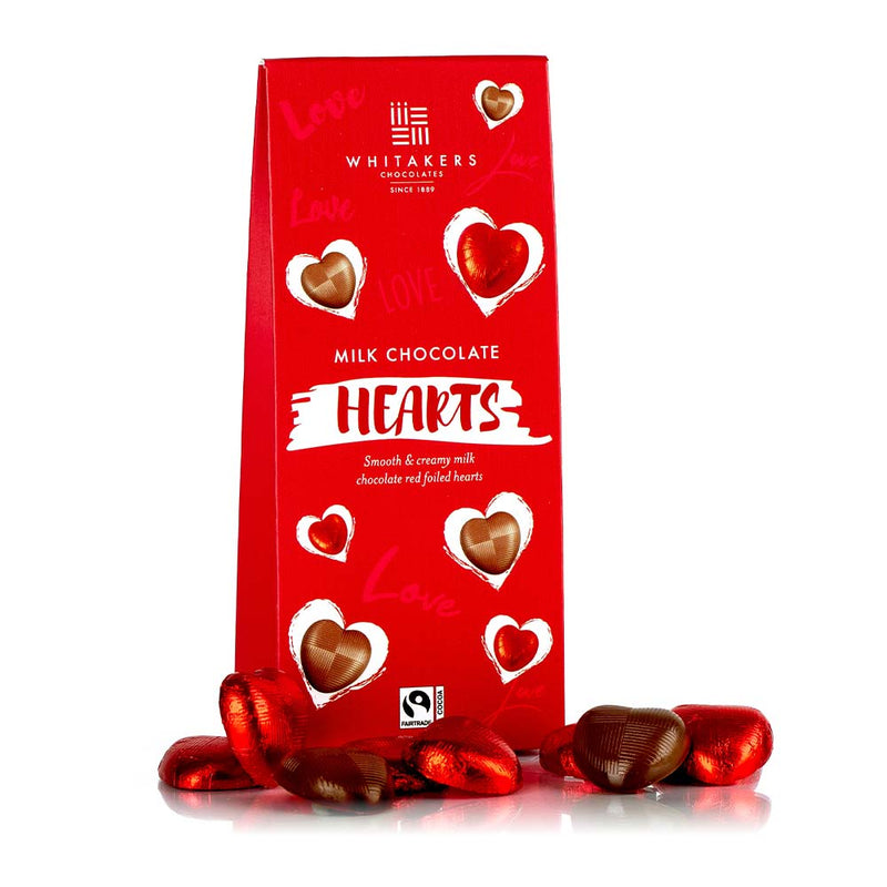 Whitakers Milk Chocolate Hearts - 12 Count