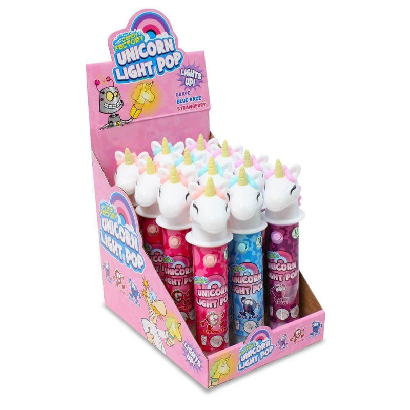 Crazy Candy Factory Unicorn Light Up Pops - 12 Count