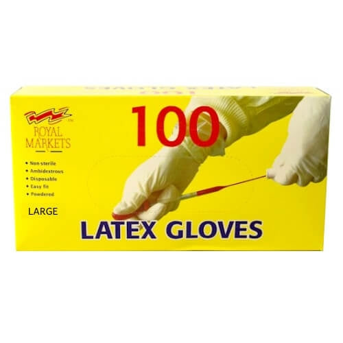 Powdered Large Latex Gloves - 100 Count