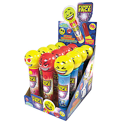 Crazy Candy Factory Funny Face Light Pop - 12 Count