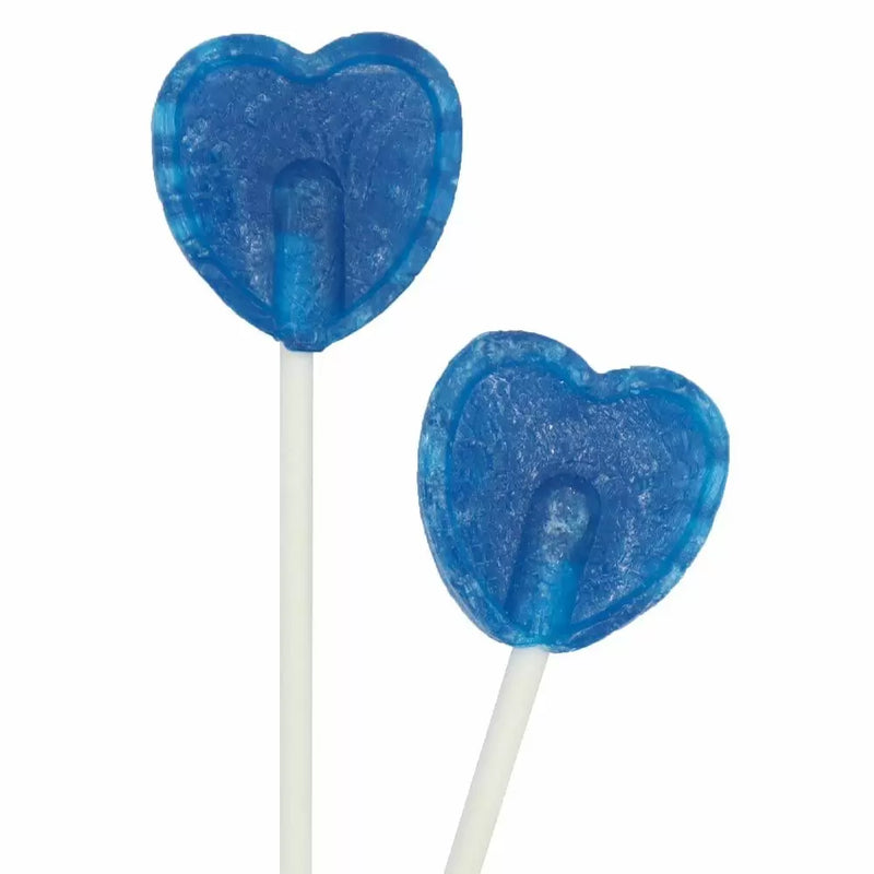 Blue Raspberry Heart Wrapped Lollipops - 1kg