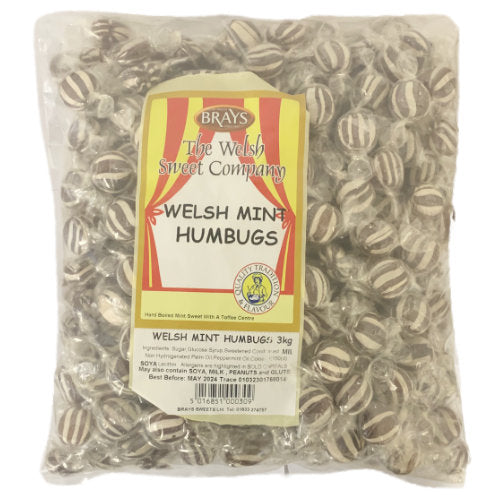 Brays Mint Humbugs Wrapped - 3kg