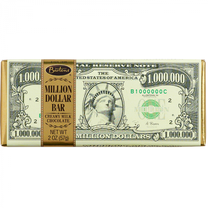 Bartons Million Dollar Chocolate Bar - 12 Count