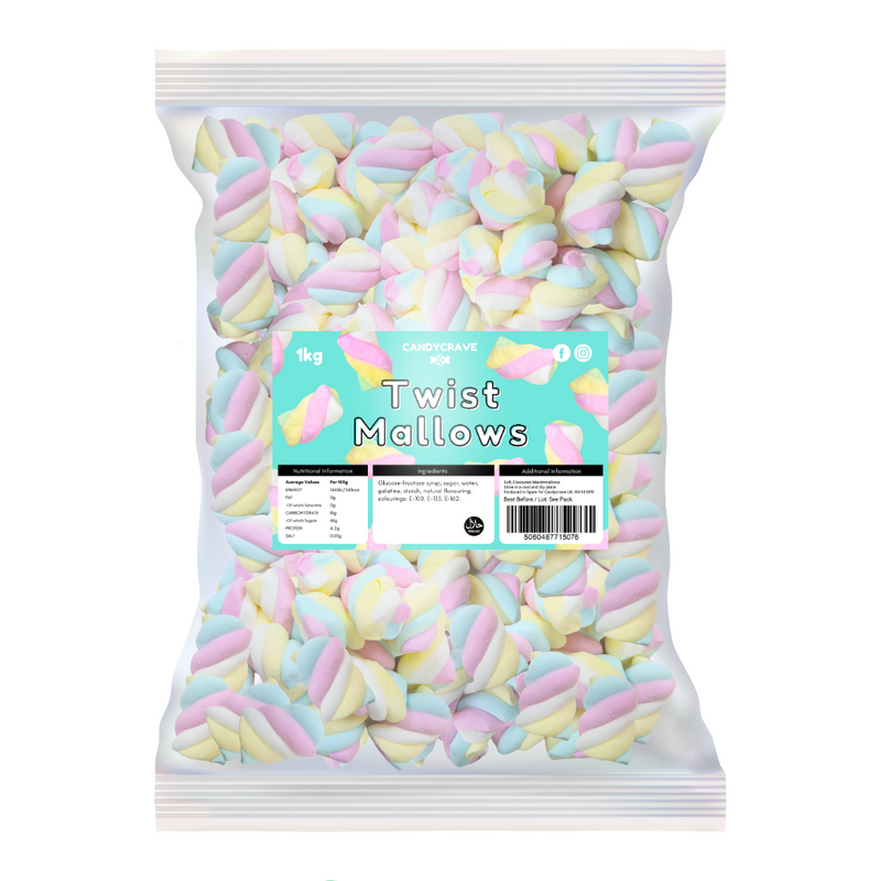 Candycrave Small Twist Cables Mallows - 1kg