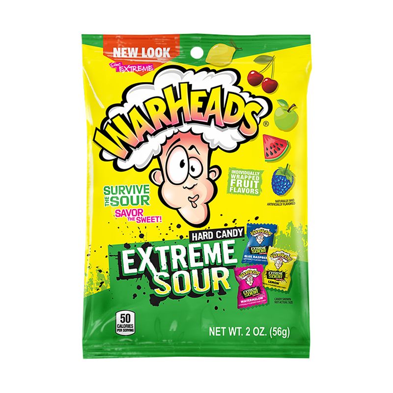 Warheads Extreme Sour Peg Bag 2oz - 12 Count