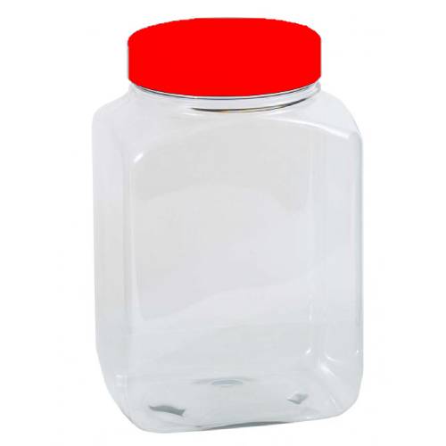 MPS Medium Sweet Shop Empty Jar With Red Cap Lid - 10 Count