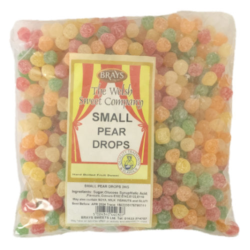 Brays Small Pear Drops Un-Wrapped - 3kg