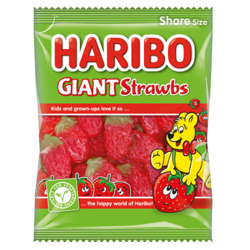 Haribo Giant Strawbs - 12 x 160g